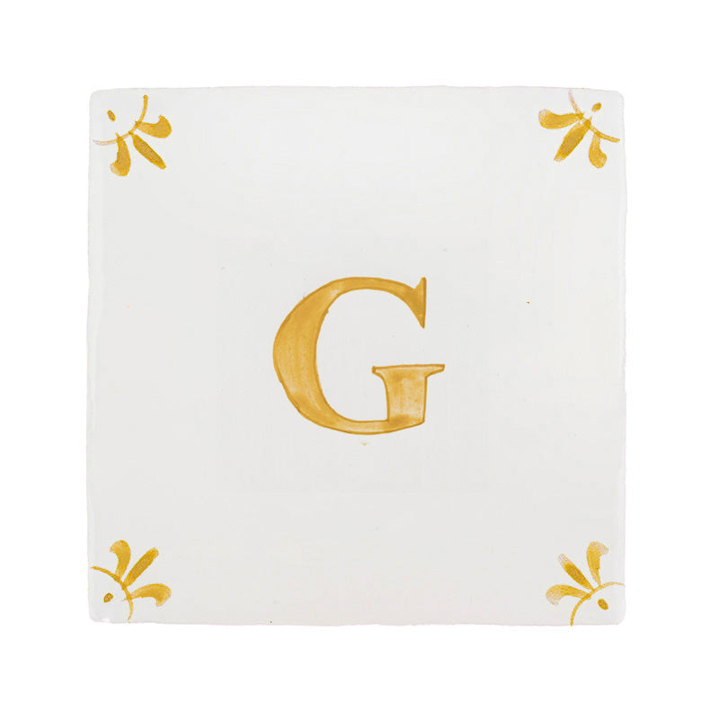 Alphabet G Delft Tile