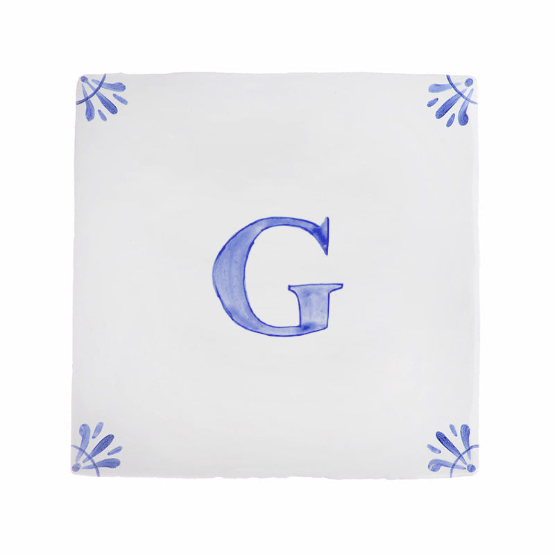 Alphabet G Delft Tile