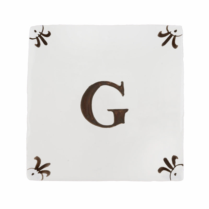 Alphabet G Delft Tile