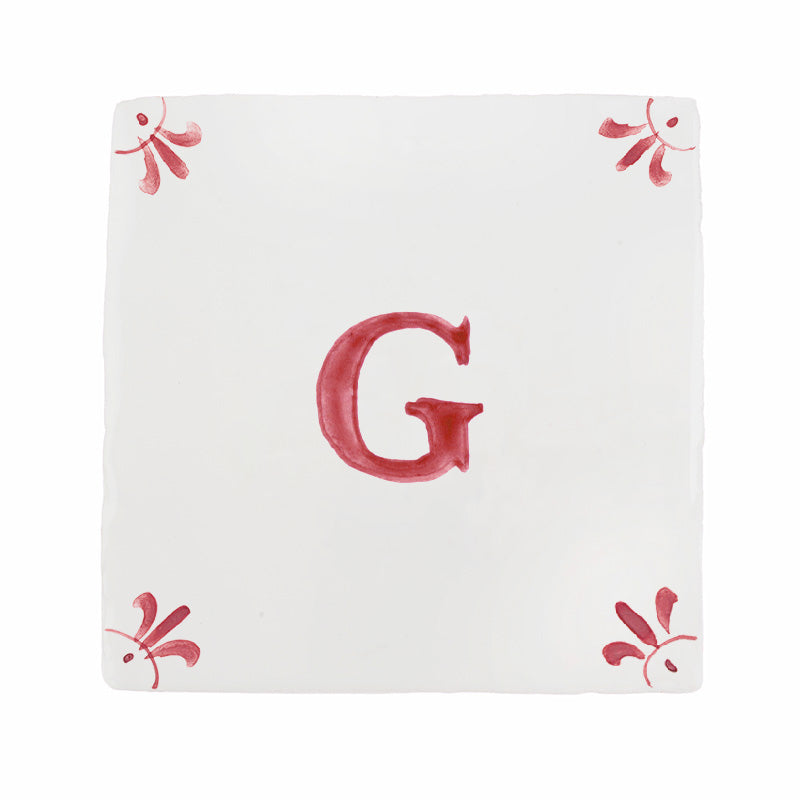 Alphabet G Delft Tile