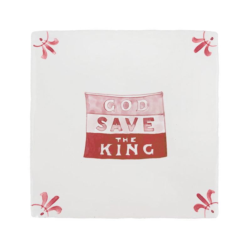 God Save the King Delft Tile