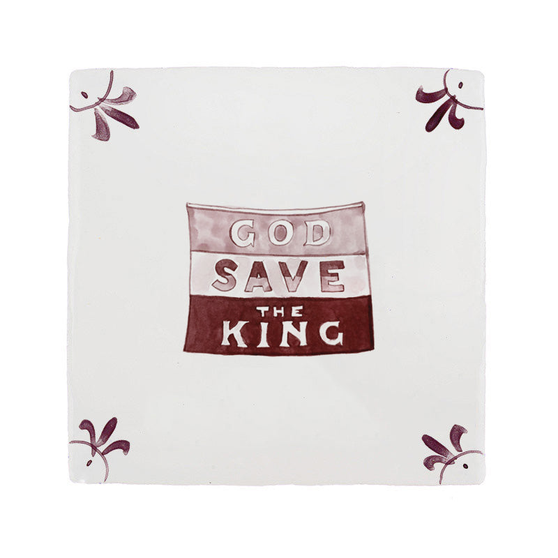 God Save the King Delft Tile