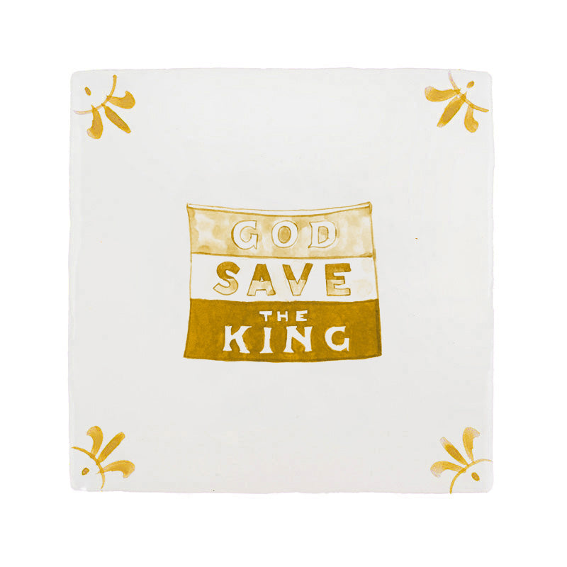 God Save the King Delft Tile