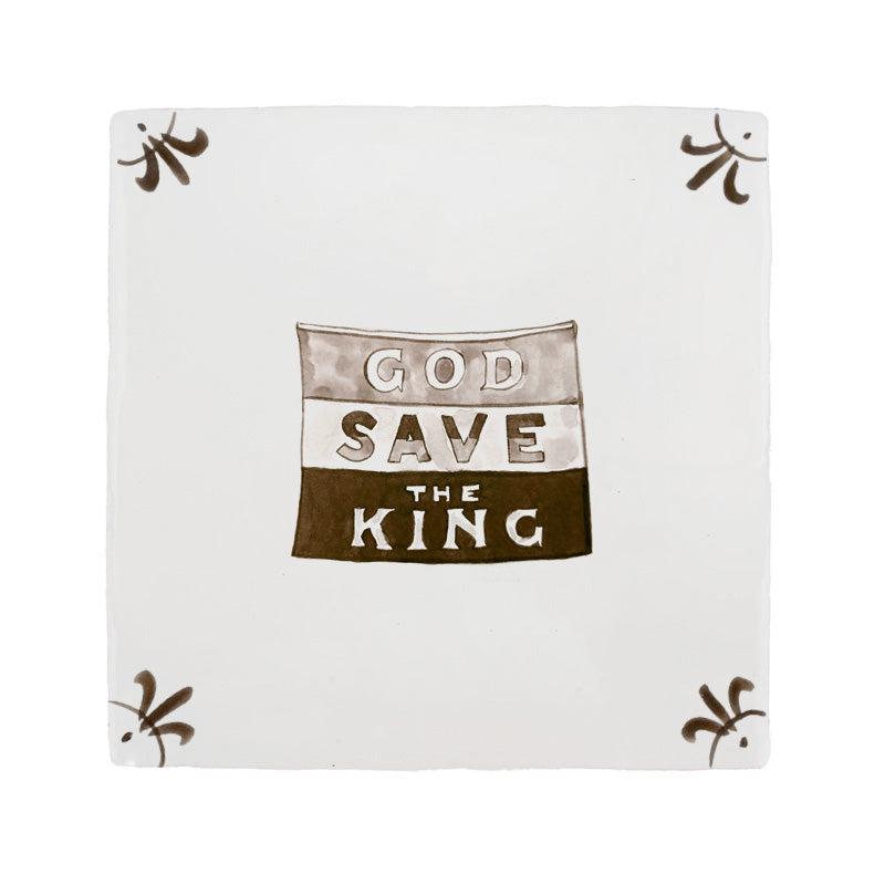 God Save the King Delft Tile