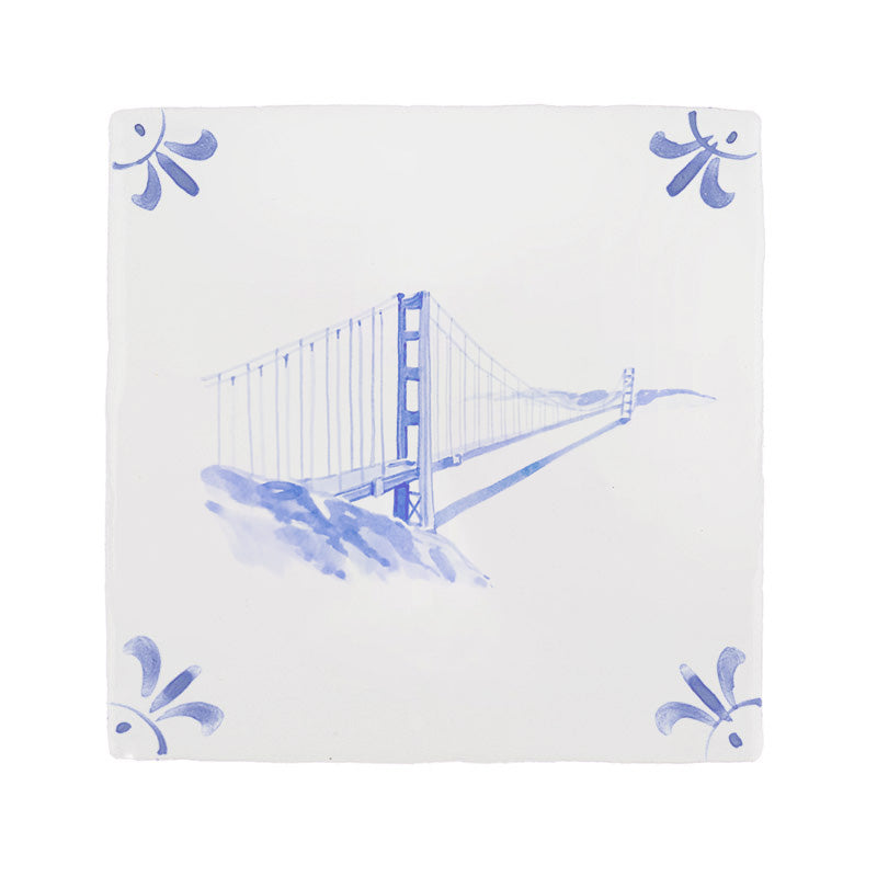 Golden Gate Bridge Delft Tile
