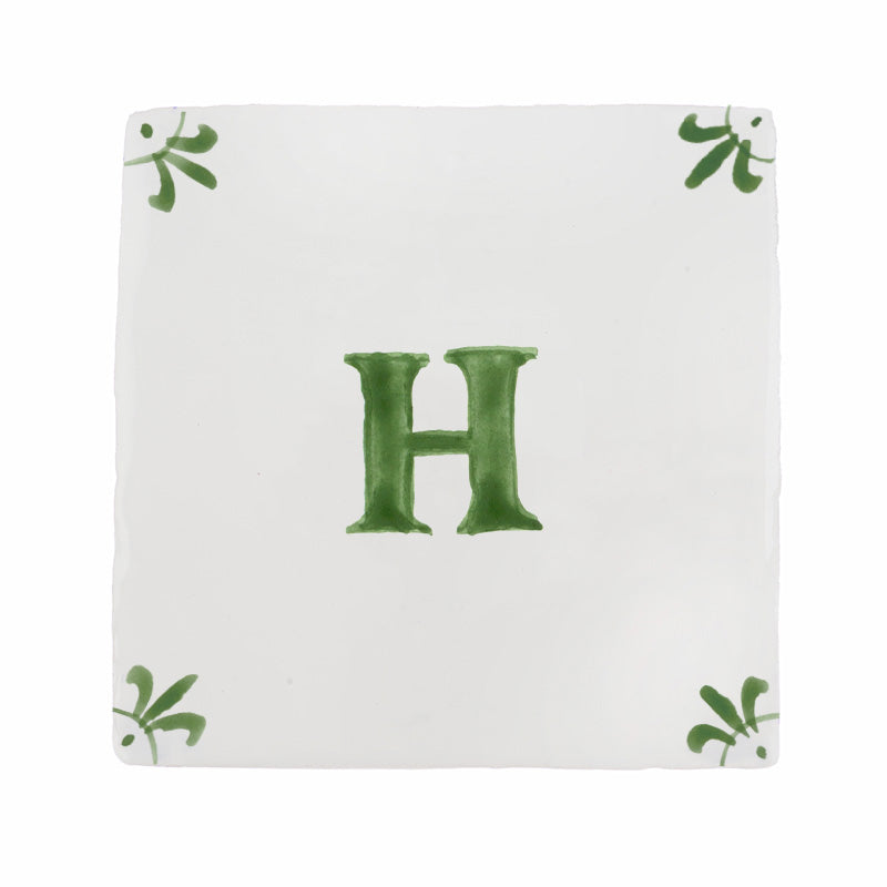 Alphabet H Delft Tile