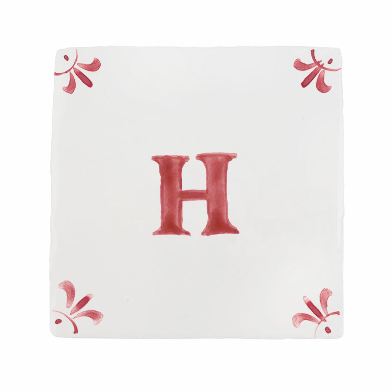 Alphabet H Delft Tile