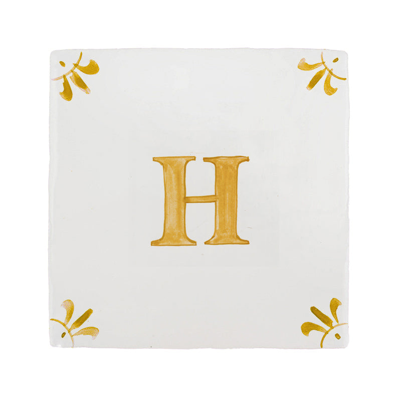 Alphabet H Delft Tile