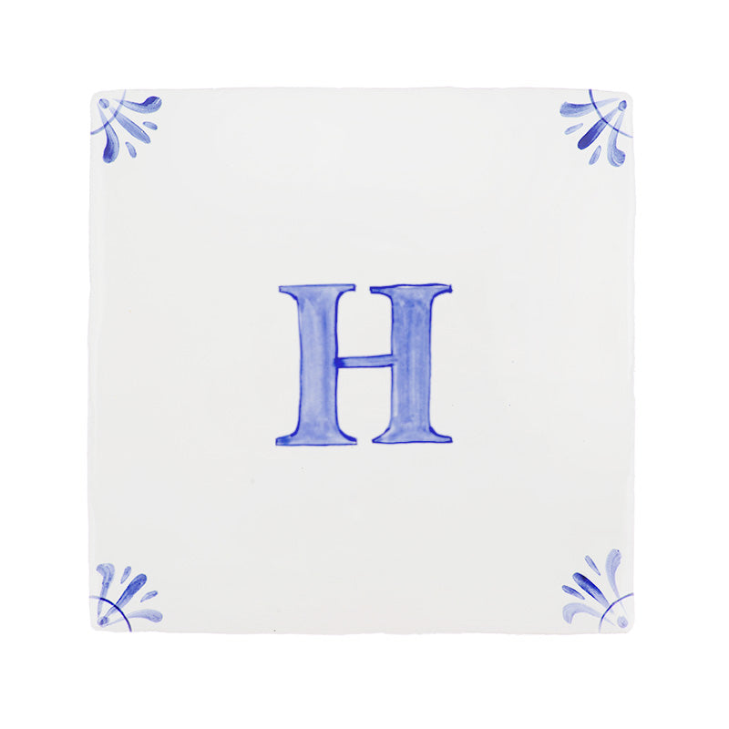 Alphabet H Delft Tile