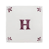 Alphabet H Delft Tile