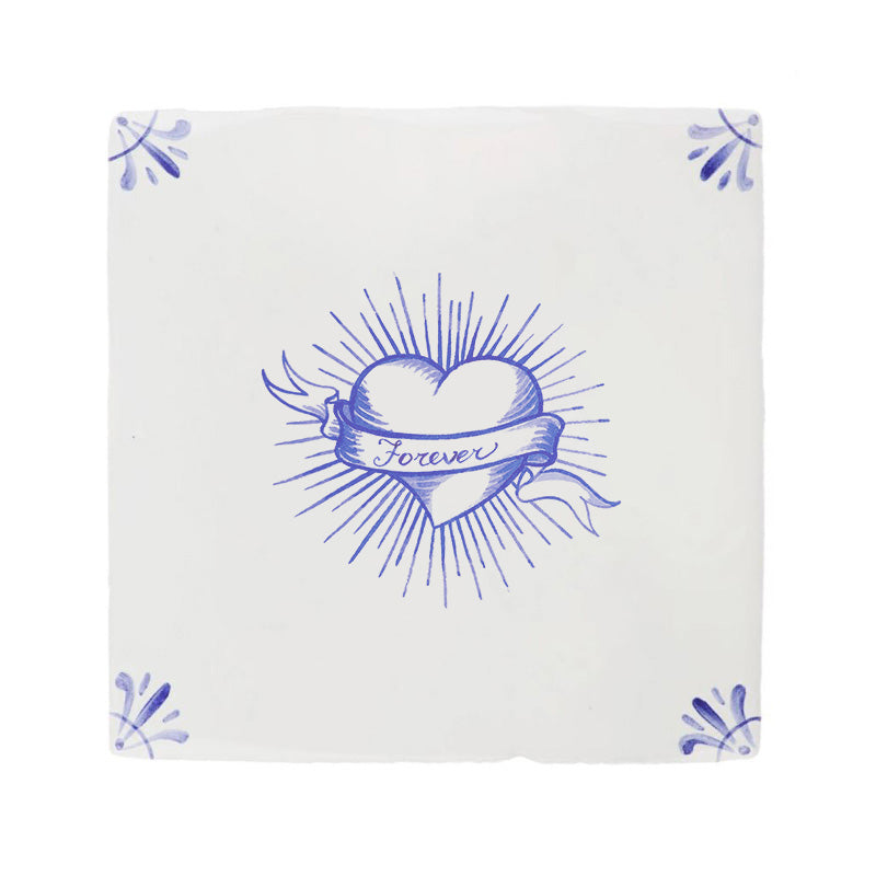 Forever Hearts Delft Tile