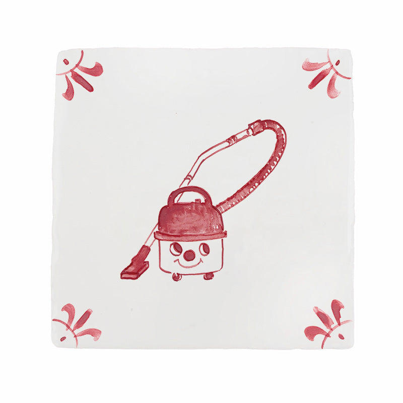 The Happy Hoover Delft Tile