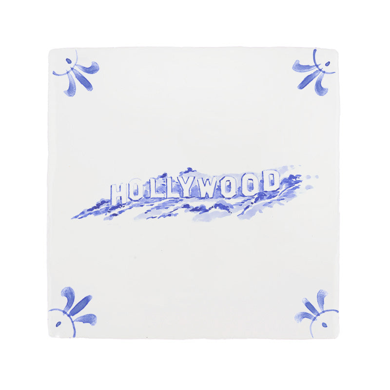 Hollywood Sign Delft Tile