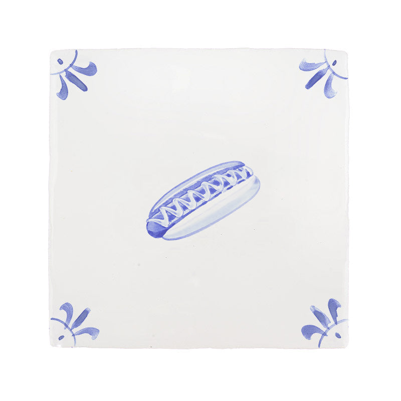 Hot Dog Delft Tile