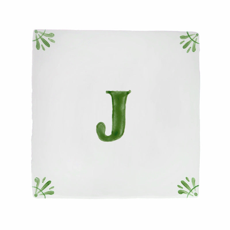 Alphabet J Delft Tile
