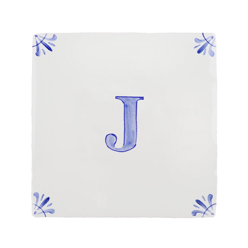 Alphabet J Delft Tile