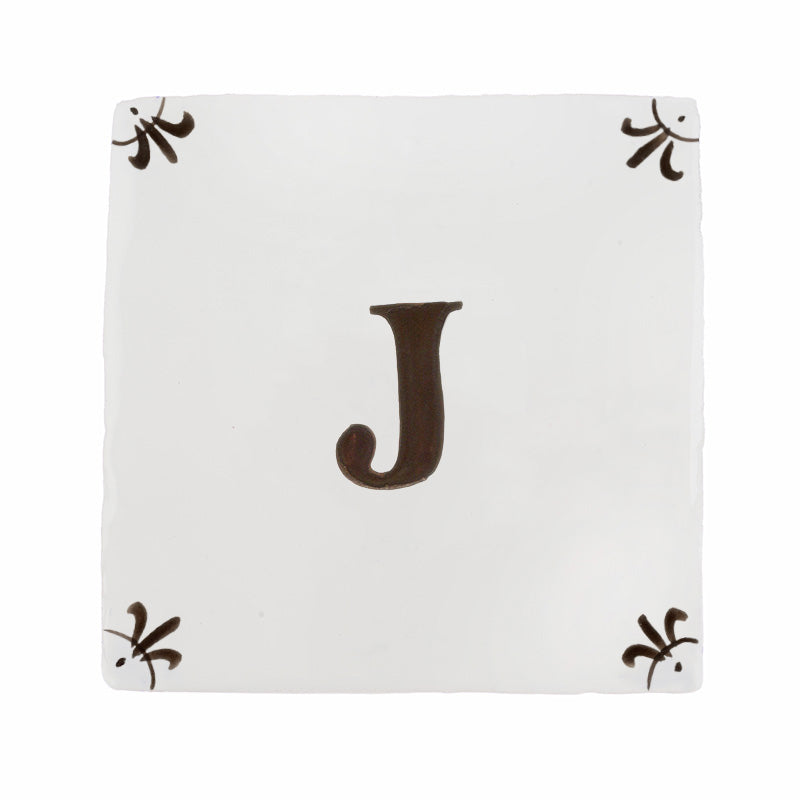 Alphabet J Delft Tile