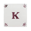 Alphabet K Delft Tile