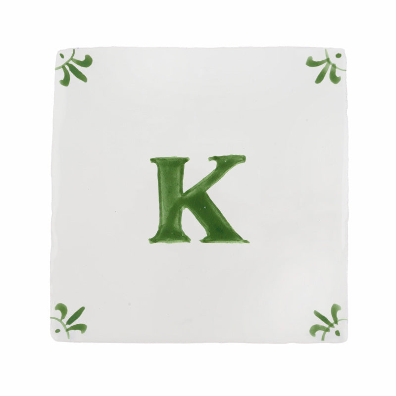 Alphabet K Delft Tile