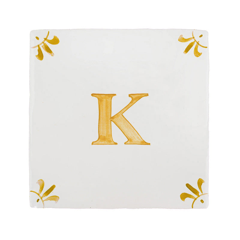 Alphabet K Delft Tile