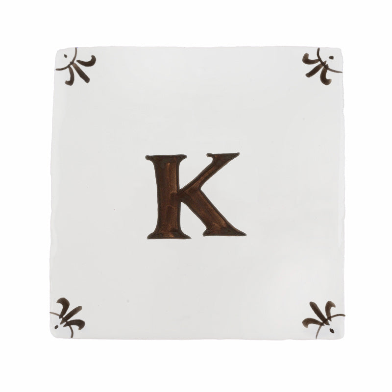 Alphabet K Delft Tile
