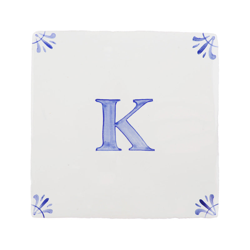 Alphabet K Delft Tile