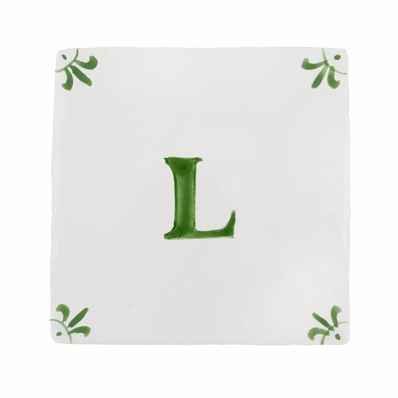 Alphabet L Delft Tile