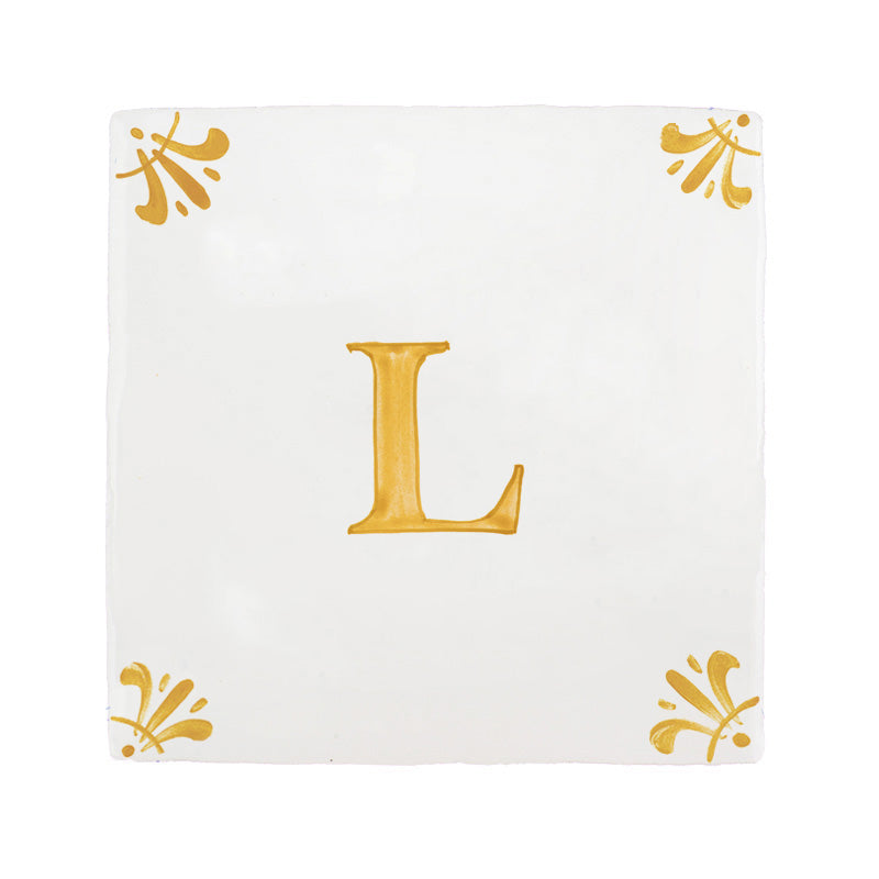 Alphabet L Delft Tile