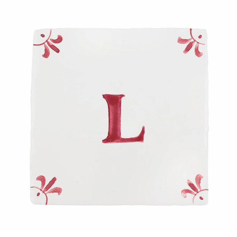 Alphabet L Delft Tile