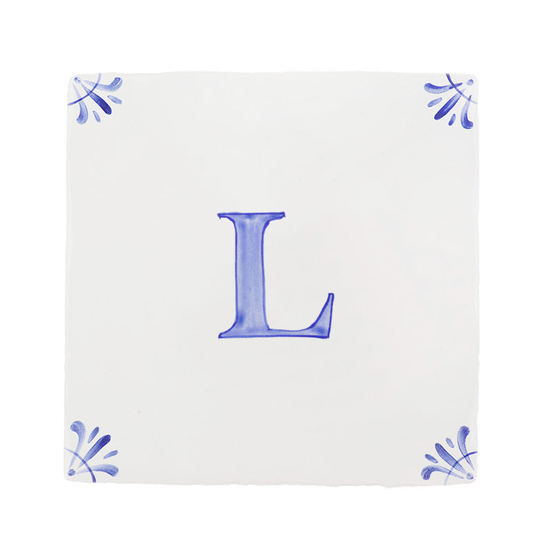Alphabet L Delft Tile