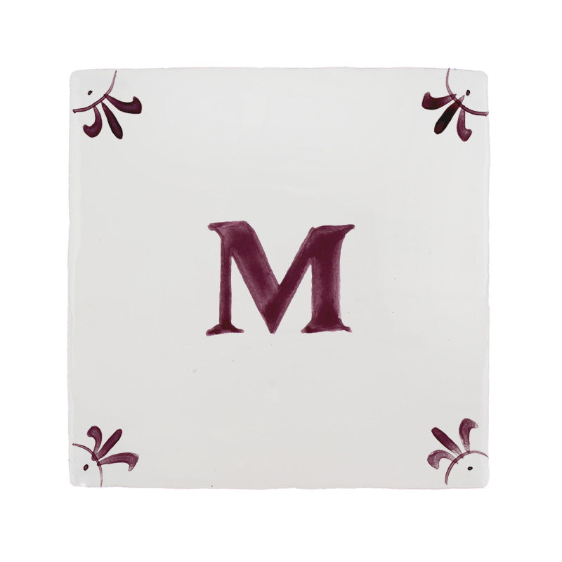 Alphabet M Delft Tile