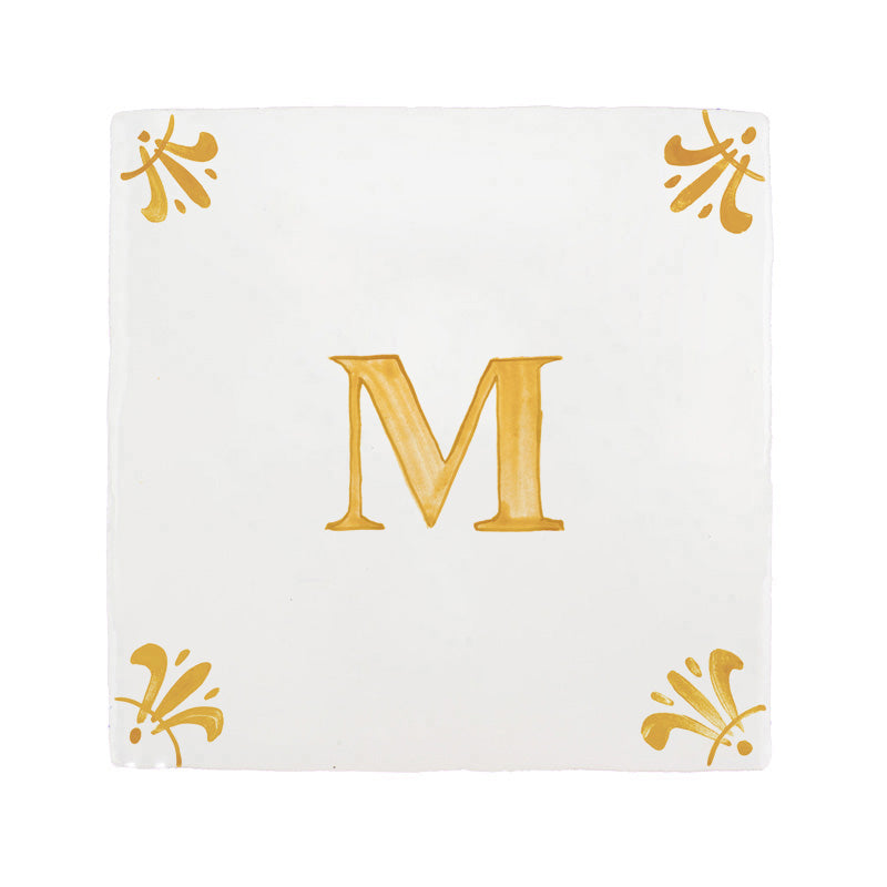Alphabet M Delft Tile