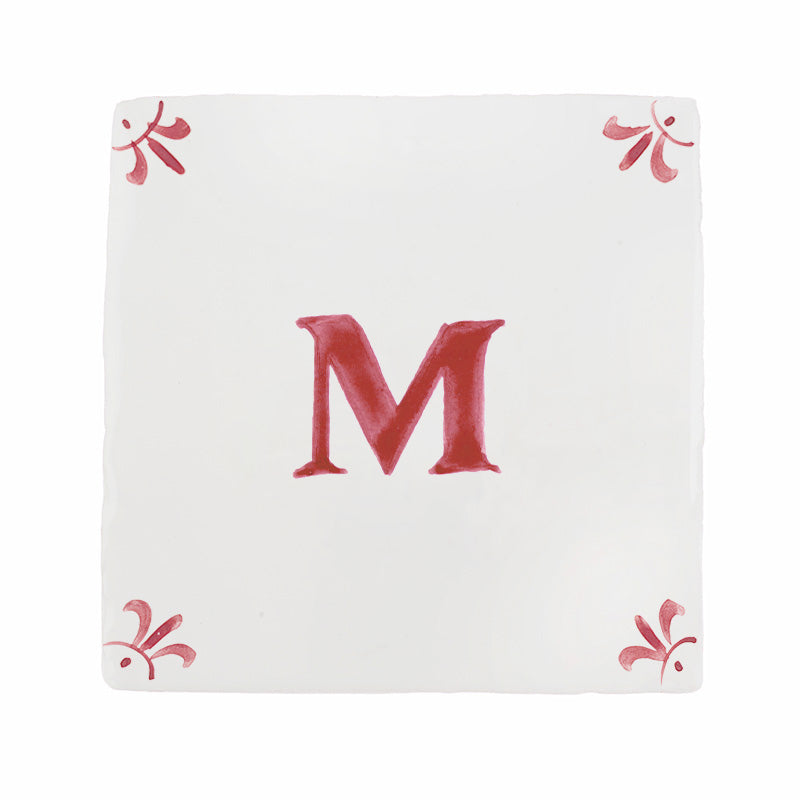 Alphabet M Delft Tile