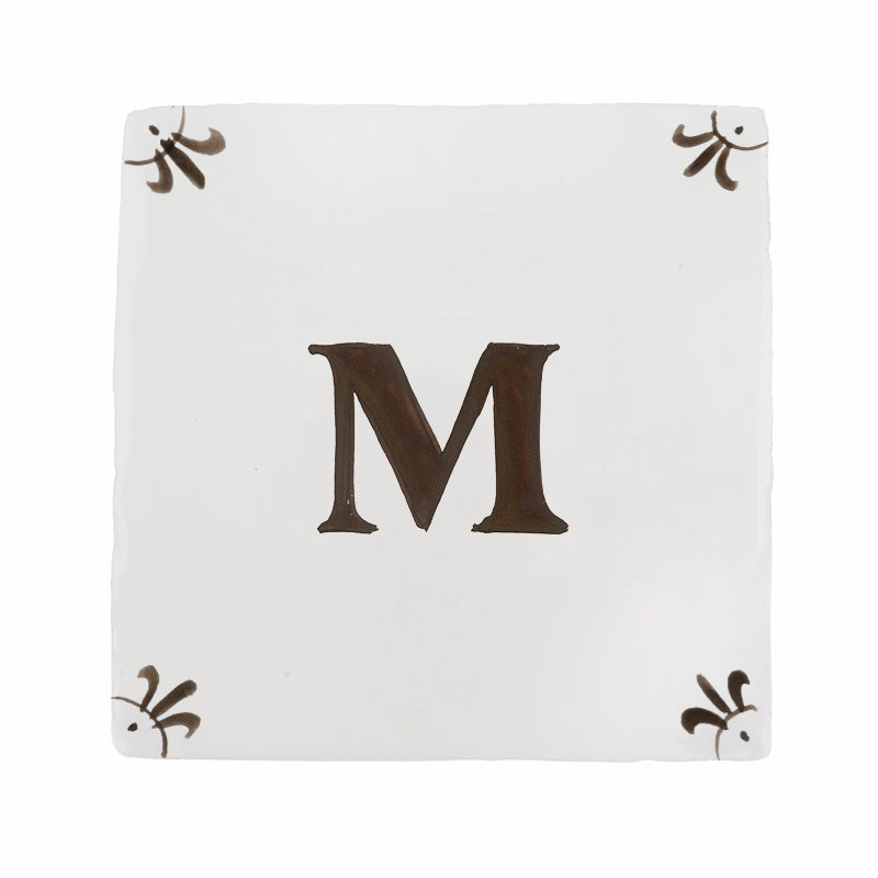 Alphabet M Delft Tile