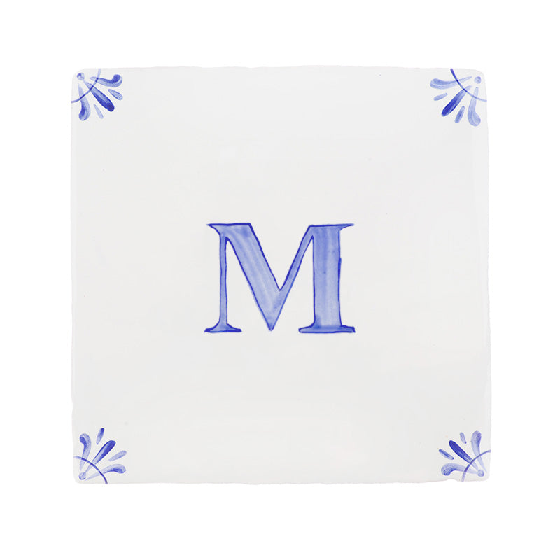 Alphabet M Delft Tile