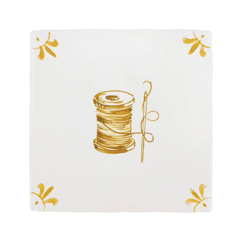 Needle and Thread Spool Delft Tile