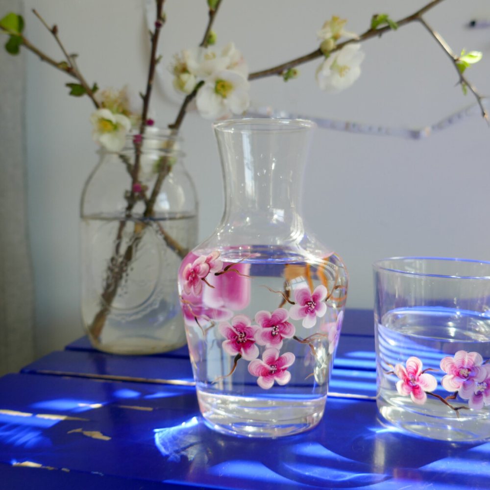 Cherry Blossom Carafe And Tumbler
