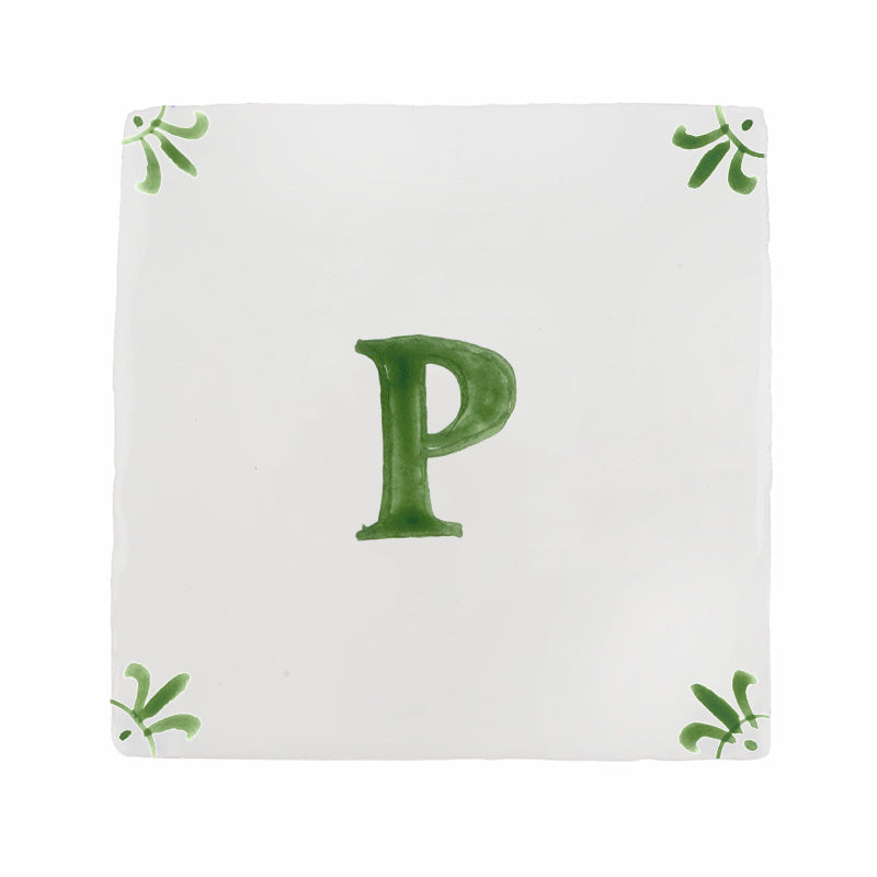 Alphabet P Delft Tile