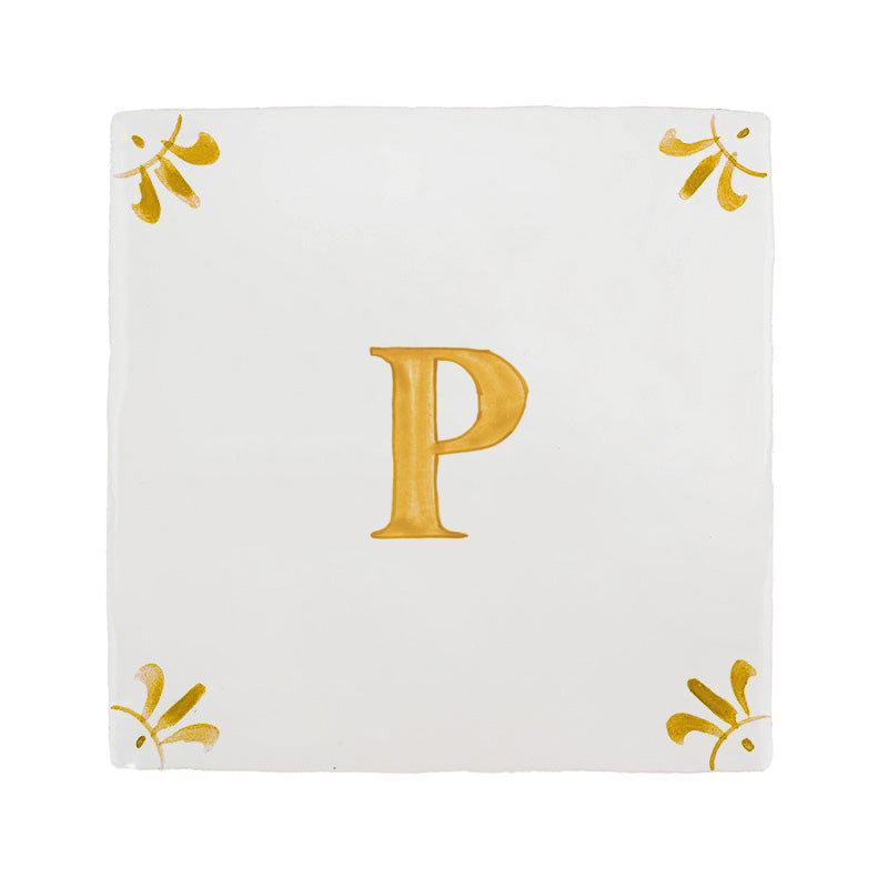 Alphabet P Delft Tile