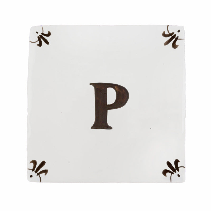 Alphabet P Delft Tile