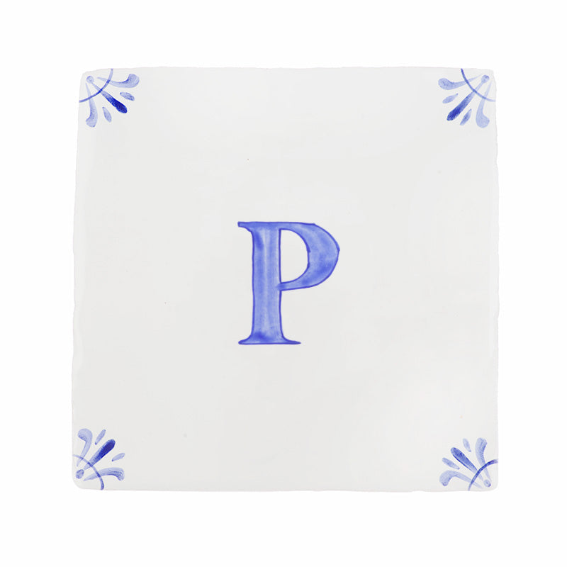 Alphabet P Delft Tile