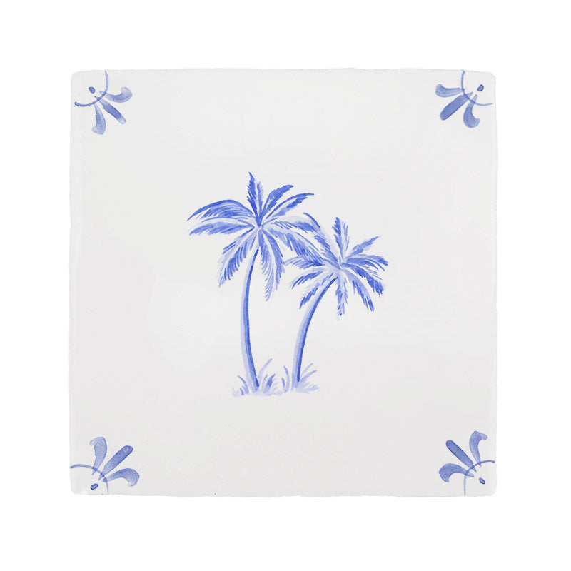 Palm Trees Delft Tile
