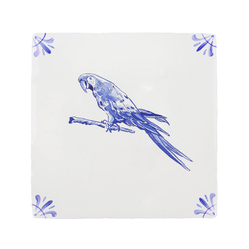 Macaw Parrot Delft Tile