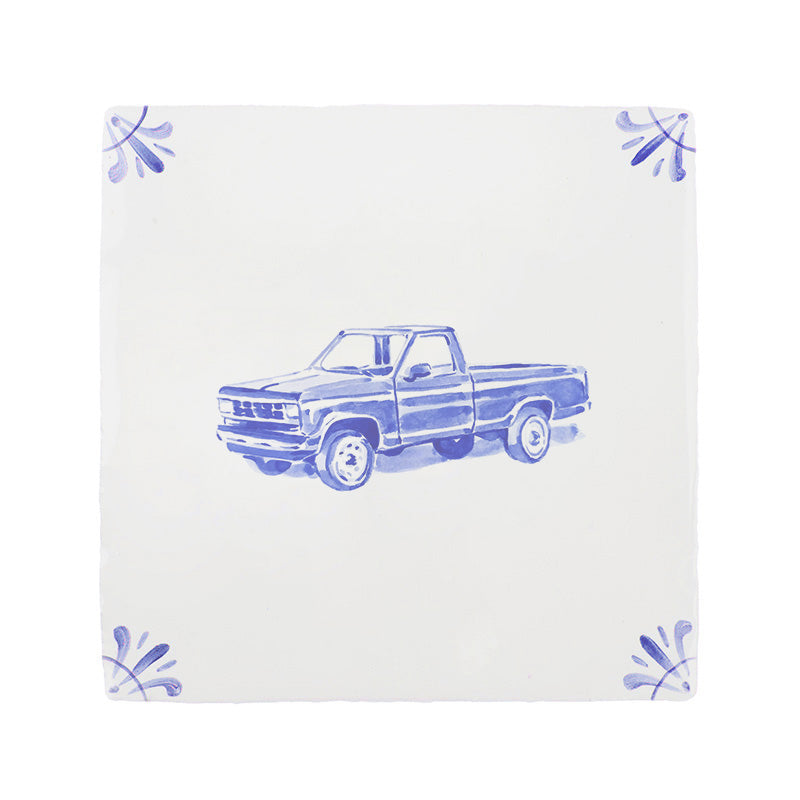 Pick Up Truck Delft Tile