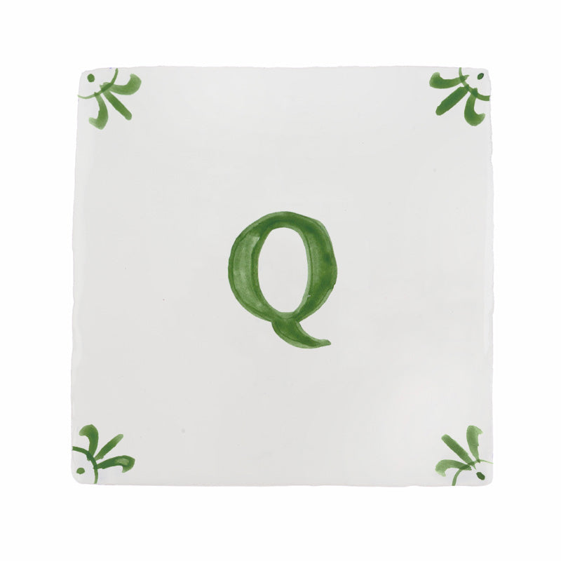 Alphabet Q Delft Tile