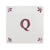 Alphabet Q Delft Tile