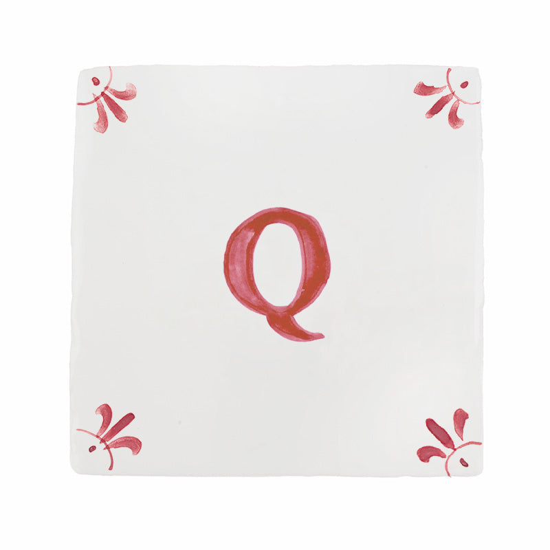 Alphabet Q Delft Tile