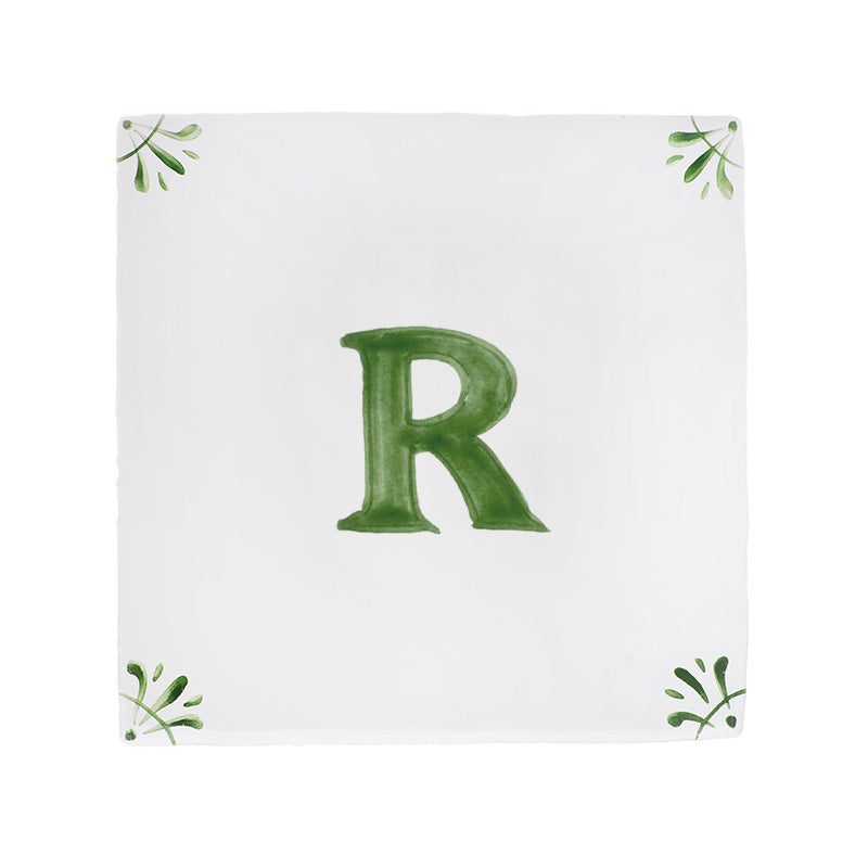 Alphabet R Delft Tile