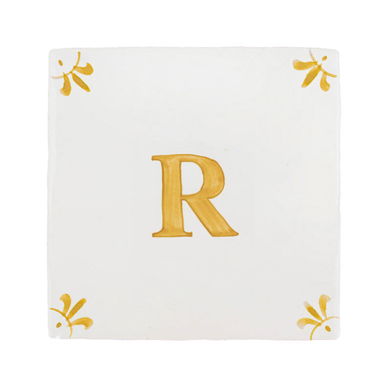 Alphabet R Delft Tile