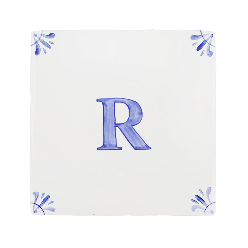 Alphabet R Delft Tile